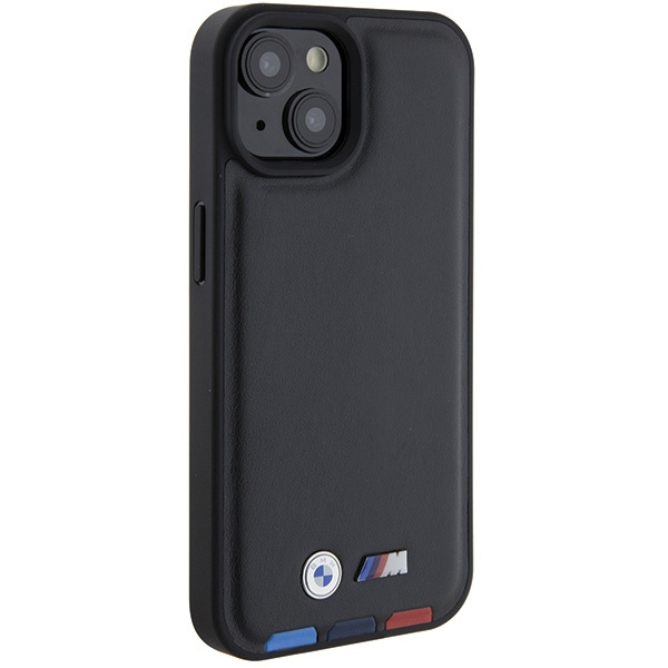 BMW BMHCP15S22PTDK Apple iPhone 15 Leather Stamp Tricolor black