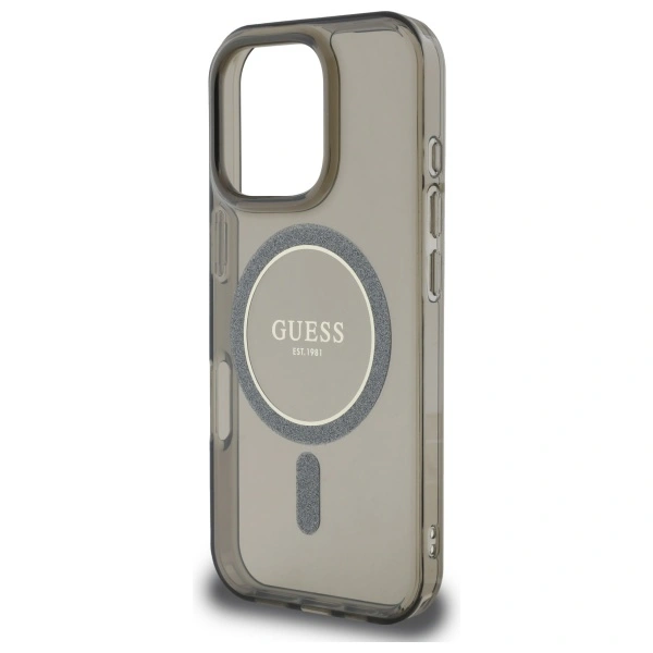 Guess GUHMP16XHFGEREK Apple iPhone 16 Pro Max hardcase IML Glitter Circle MagSafe black