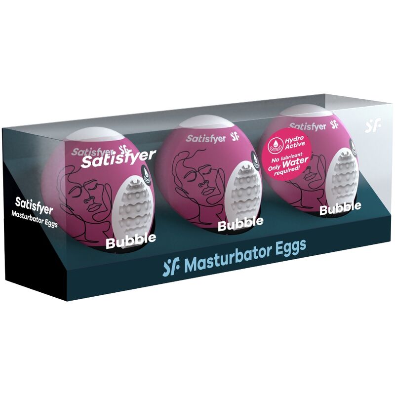 SATISFYER 3 MASTURBATOR EGGS - BUBBLE
