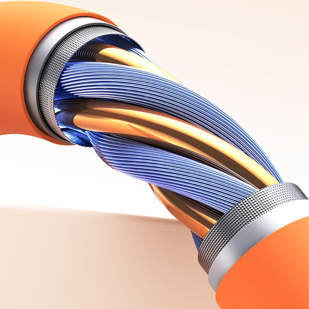 Kabel USAMS U98 3A Silicone Fast Charging USB-A do USB-C pomarańczowy