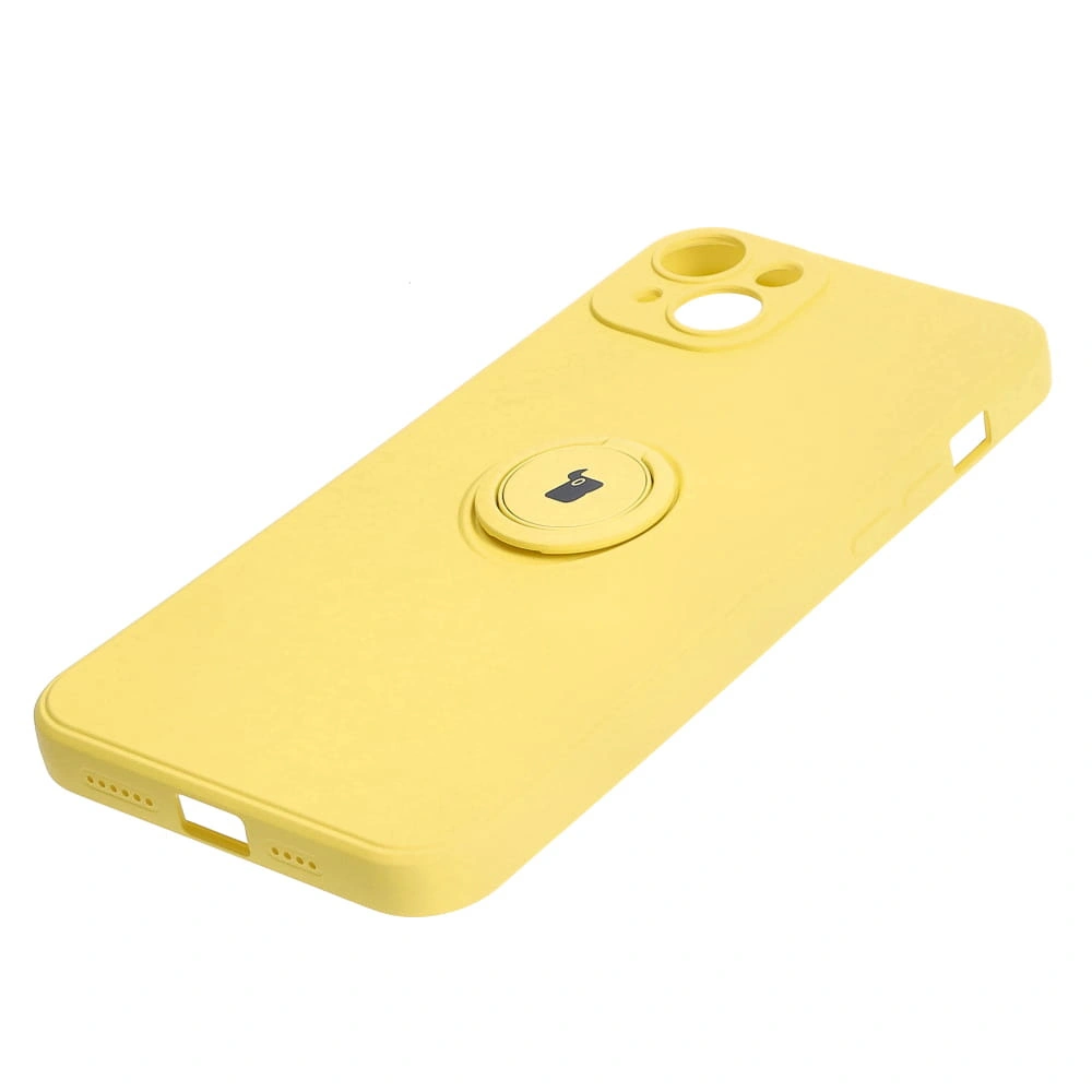 Bizon Case Silicone Ring Sq Apple iPhone 15 Plus yellow