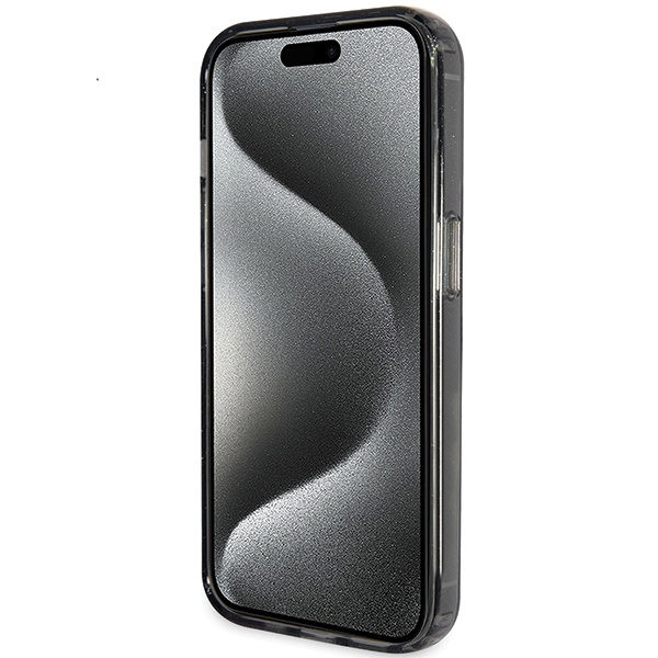 Guess GUHMP14SHRSGSK Apple iPhone 13 / 14 / 15 hardcase Ring Stand Script Glitter MagSafe black