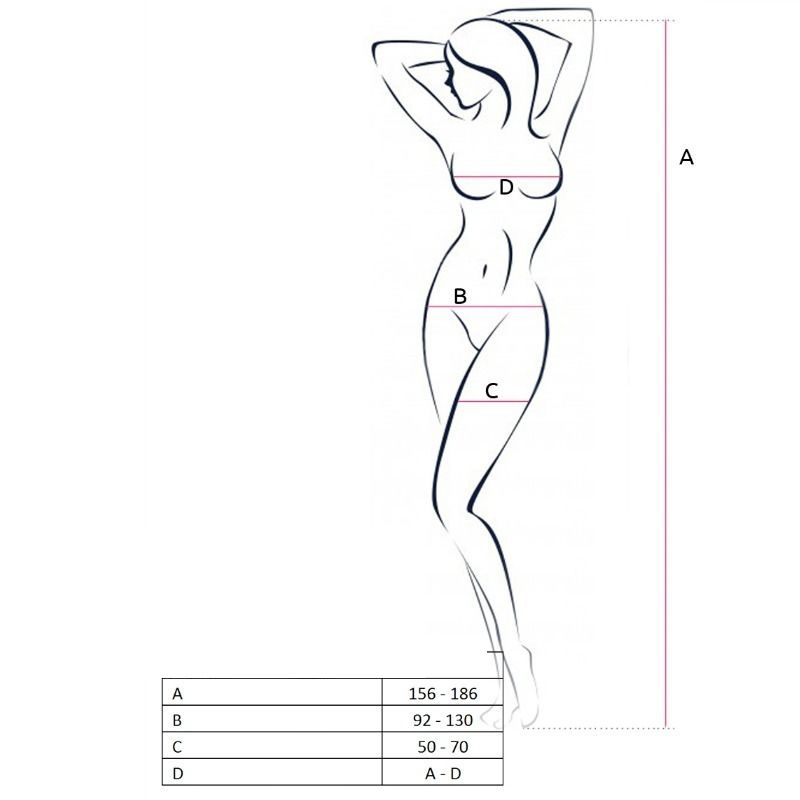 PASSION WOMAN BS053 BLACK BODYSTOCKING ONE SIZE