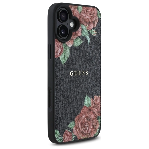 Guess GUHMP16SP4ROPEMCK Apple iPhone 16 hardcase 4G Flowers Print MagSafe black