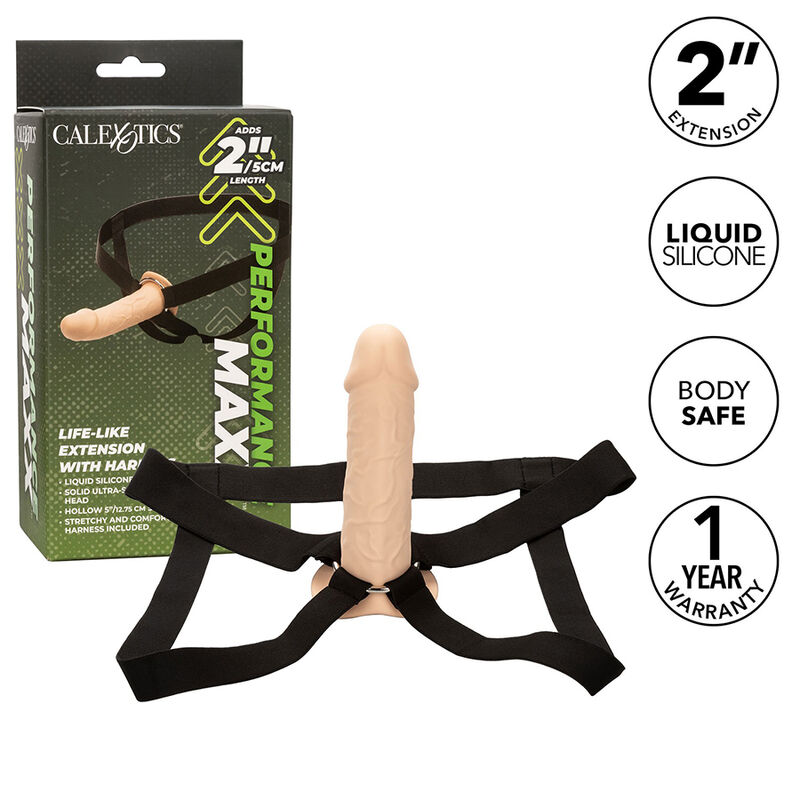 CALIFORNIA EXOTICS - PERFORMANCE MAXX LIFE-LIKE EXTENSION WITH HARNESS LIGHT SKIN CALIFORNIA EXOTICS - PERFORMANCE MAXX LIFE-LIKE EXTENSION WITH HARNESS LIGHT SKIN