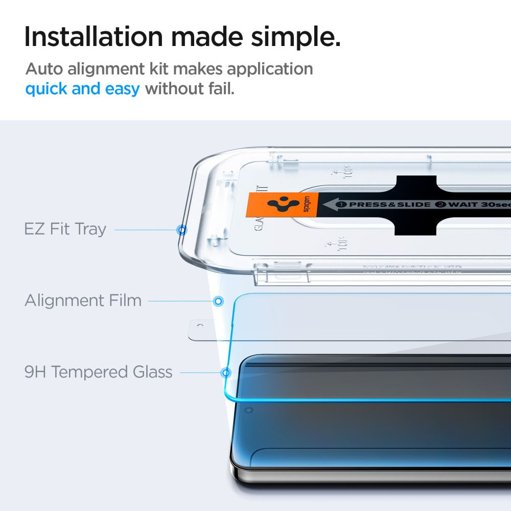 Spigen GLAS.tR ez Fit Samsung Galaxy S24+ Plus Clear [2 PACK]