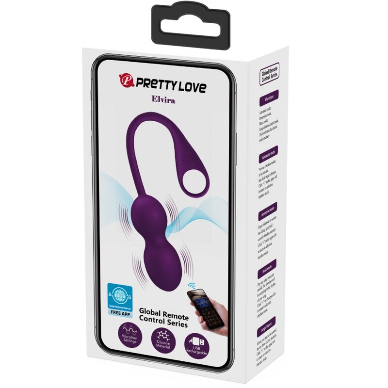 PRETTY LOVE - ELVIRA KEGEL BALLS APP REMOTE CONTROL PURPLE PRETTY LOVE - ELVIRA KEGEL BALLS APP REMOTE CONTROL PURPLE