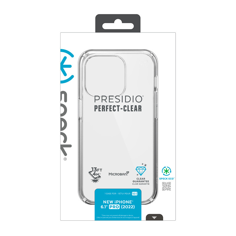 Speck Presidio Perfect-Clear MICROBAN Apple iPhone 14 Pro (Clear)