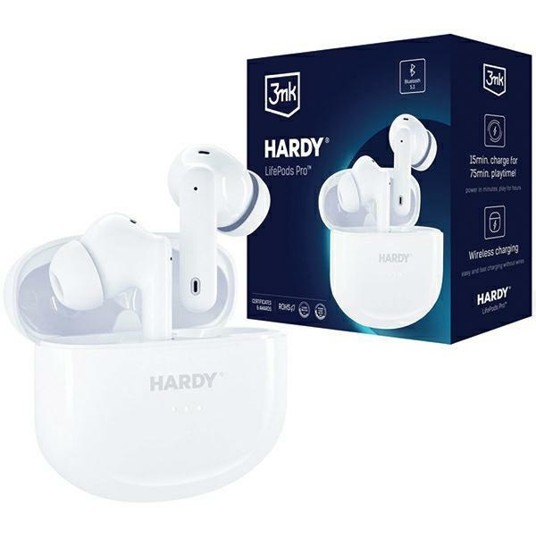 3MK Hardy LifePods Pro Bluetooth 5.3 ANC wireless headphones white