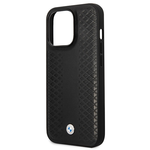 BMW BMHCP14L22RFGK Apple iPhone 14 Pro Leather Diamond Pattern black