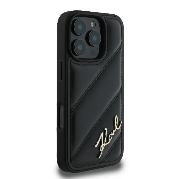 Case Karl Lagerfeld KLHCP16LPQDSMGK Apple iPhone 16 Pro hardcase Quilted Signature black
