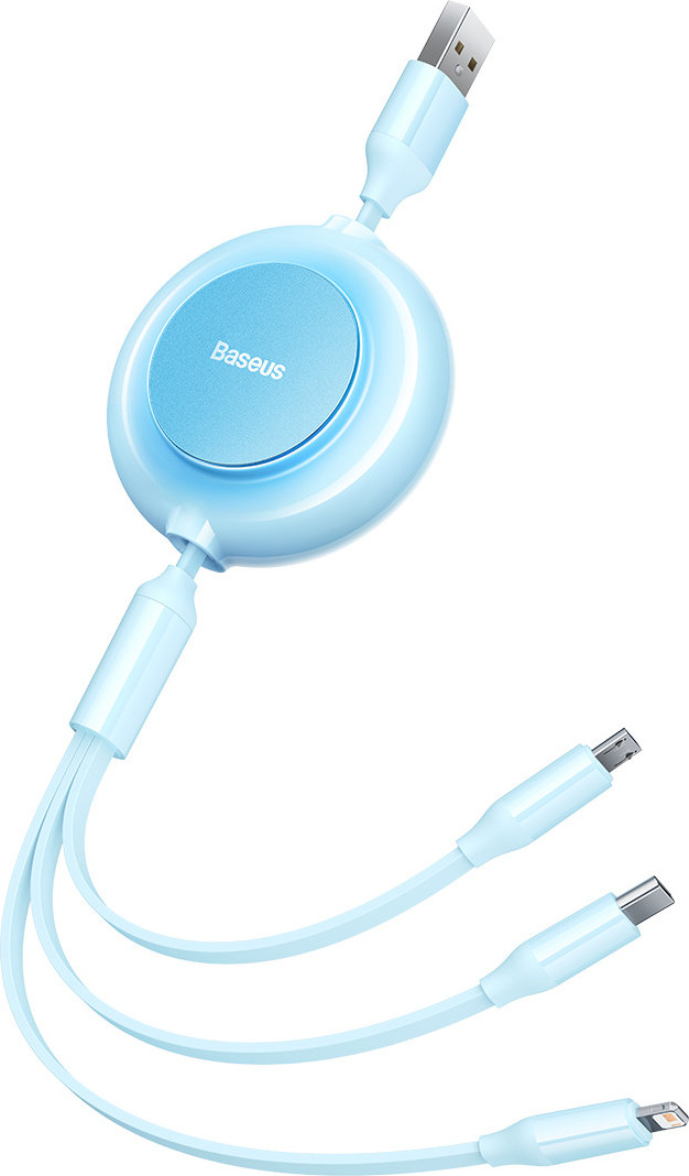 Baseus Bright Mirror 2 3in1 USB USB-A - microUSB + Lightning + USB-C 3.5A 1.1m blue