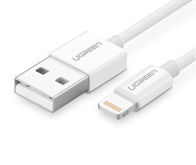 Nickel plated Lightning Cable UGREEN MFi 1m White