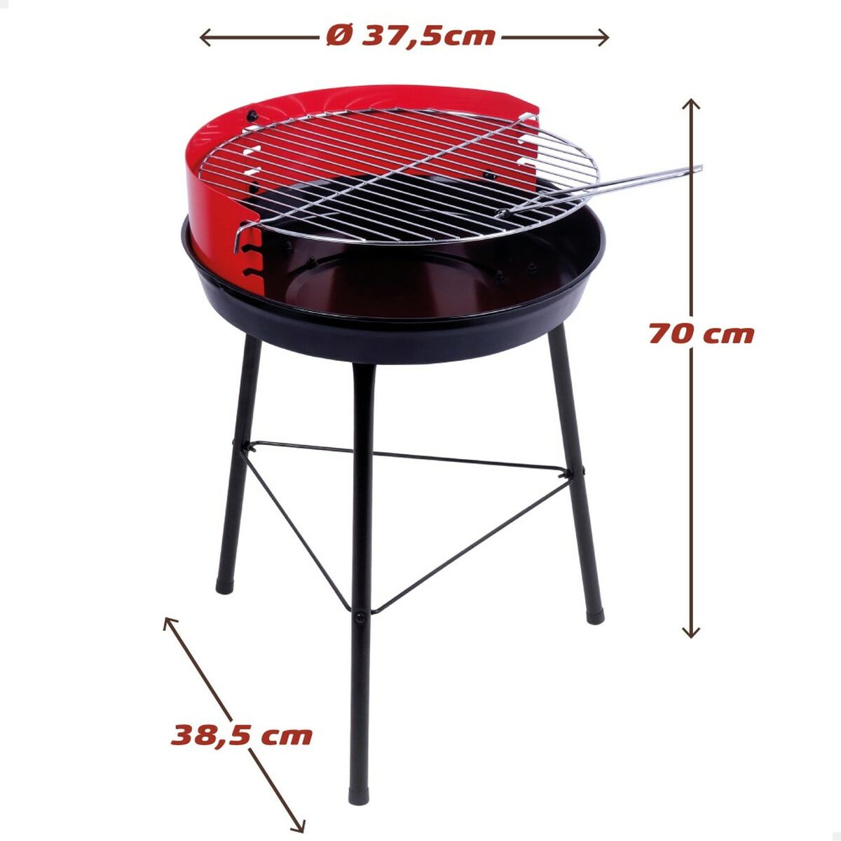 Barbecue Portable Aktive Red 37,5 x 70 x 38,5 cm Wood Iron