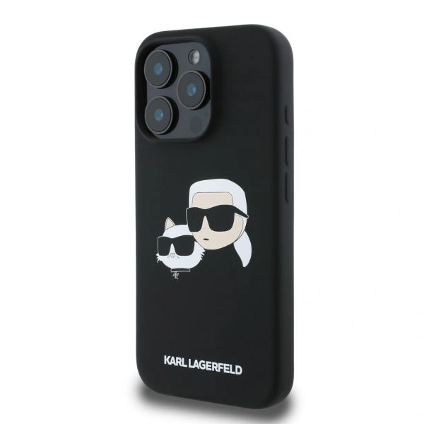 Etui Karl Lagerfeld KLHMP16XSKCHPPLK Apple iPhone 16 Pro Max hardcase Silicone Double Heads Print MagSafe czarny