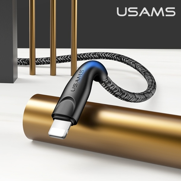 USAMS Nylon Cable U41 Lightning 3m 2A black SJ397USB01 (US-SJ397) Fast Charge