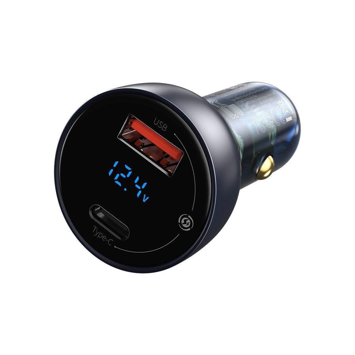 Baseus Particular Digital Display QC+PPS Dual Quick Charger Car Charger 65W Gray