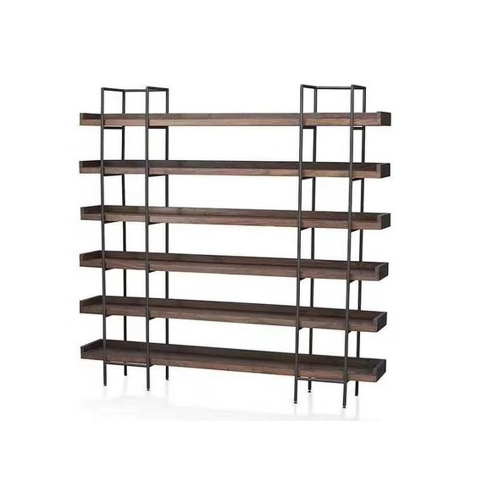 Shelves DKD Home Decor Black Metal Wood Brown Iron (200 x 38 x 230 cm)