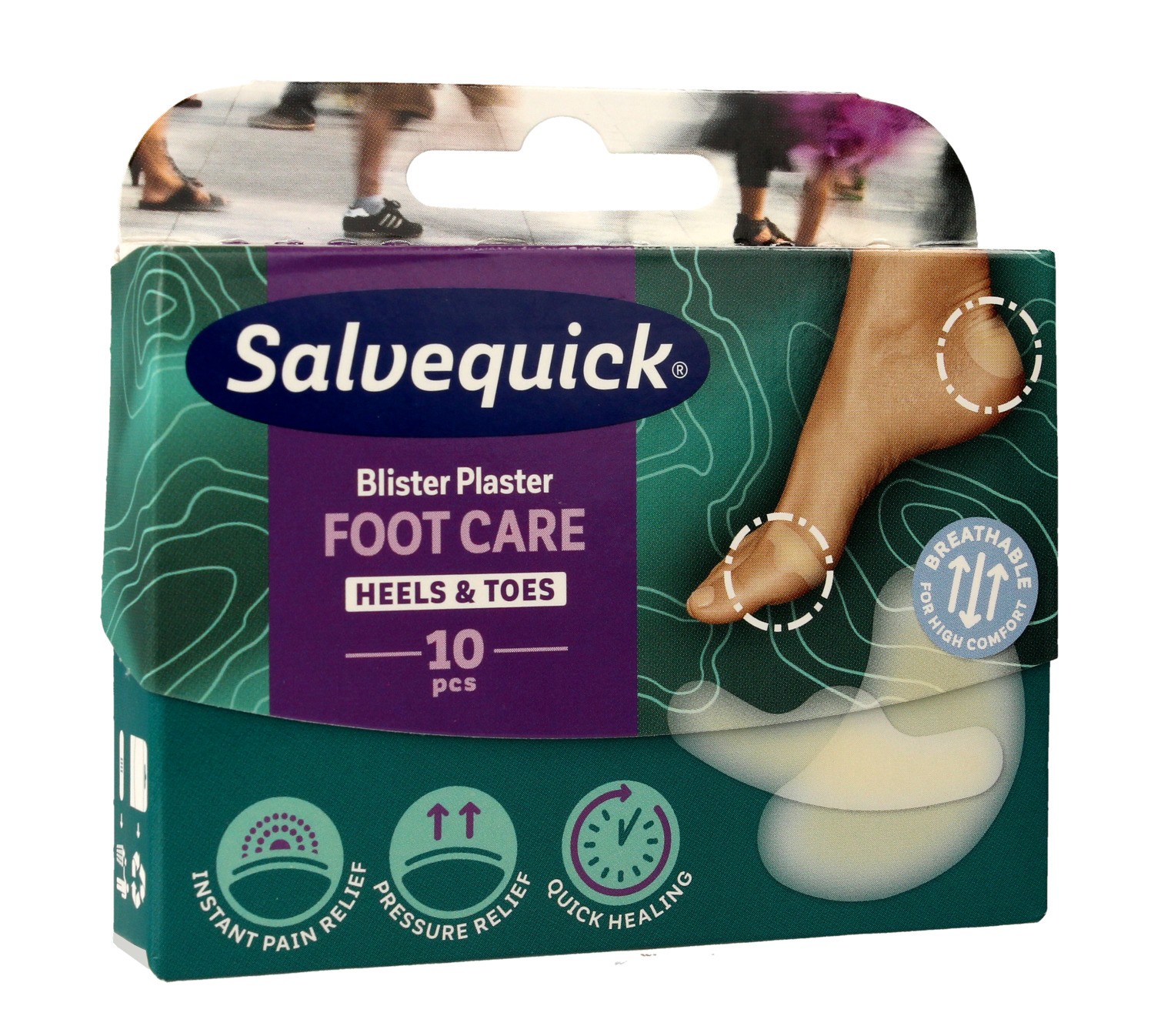 Salvequick Plastry Foot Care na pęcherze i otarcia  1op.-10szt