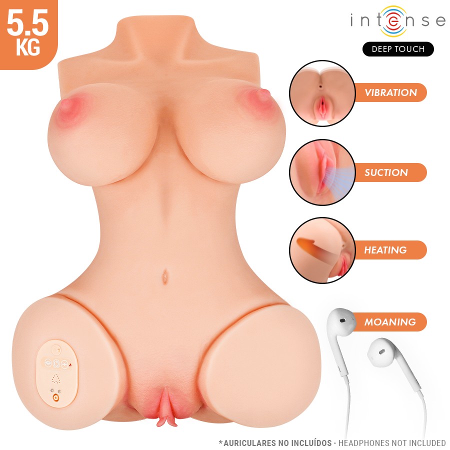 INTENSE DEEP TOUCH - VERO TORSO ANUS AND VAGINA WITH SUCTION, HEAT, VIBRATION AND VOICE EFFECTS WITH REMOTE CONTROL 5.5 KG