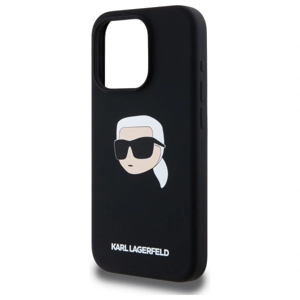 Karl Lagerfeld KLHMP15LSKHPPLK Apple iPhone 15 Pro hardcase Silicone Karl Head Print MagSafe black