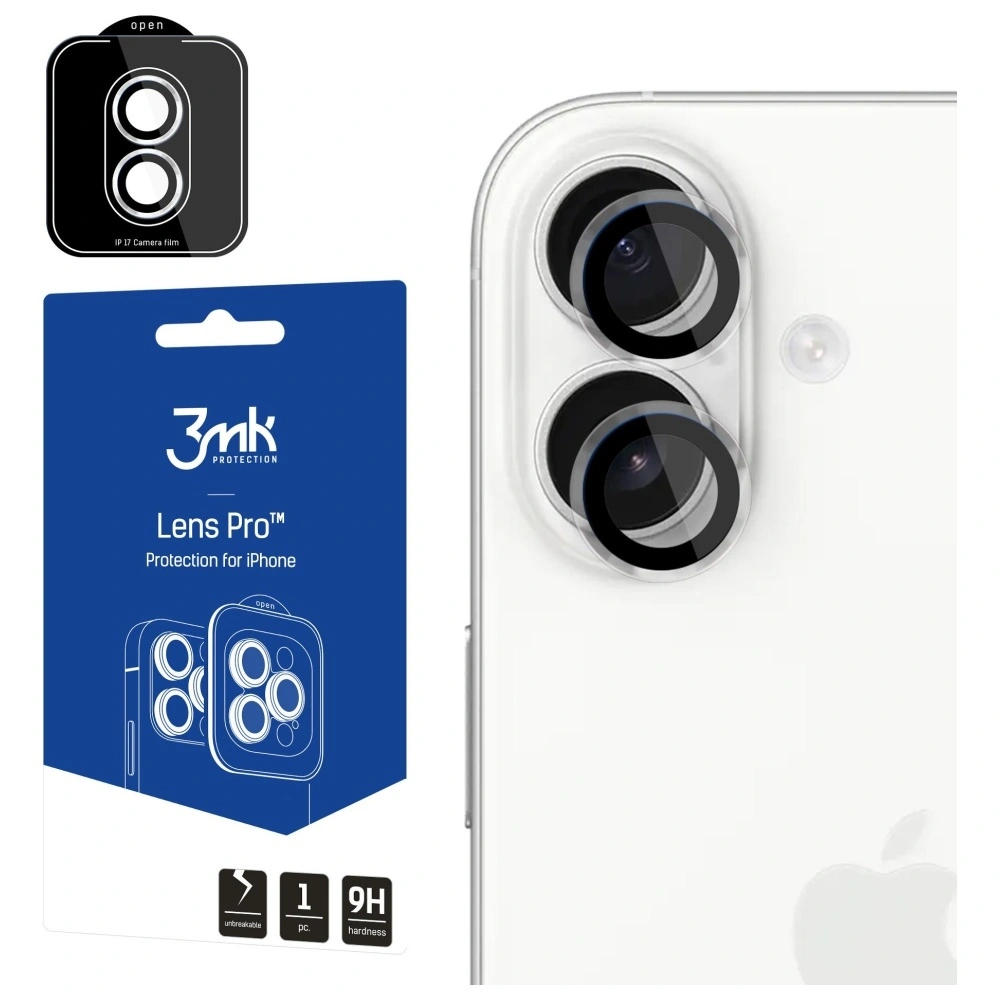 Szkło hybrydowe na obiektyw aparatu 3MK Lens Protection Pro do Apple iPhone 17 przezroczysty