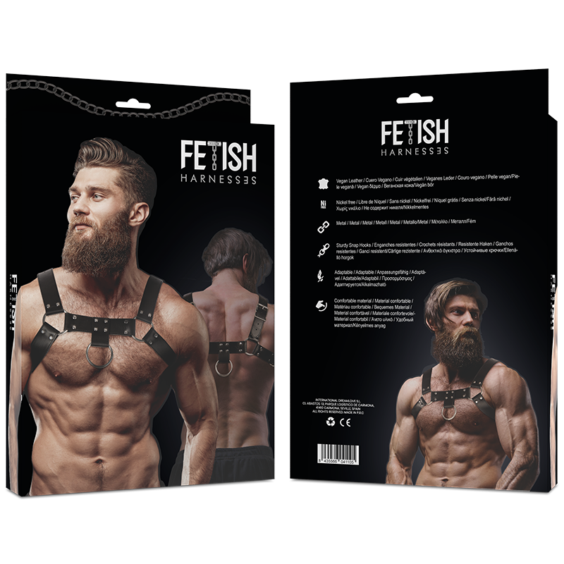 FETISH SUBMISSIVE ATTITUDE - MEN&#39;S ECO-LEATHER CHEST HARNESS