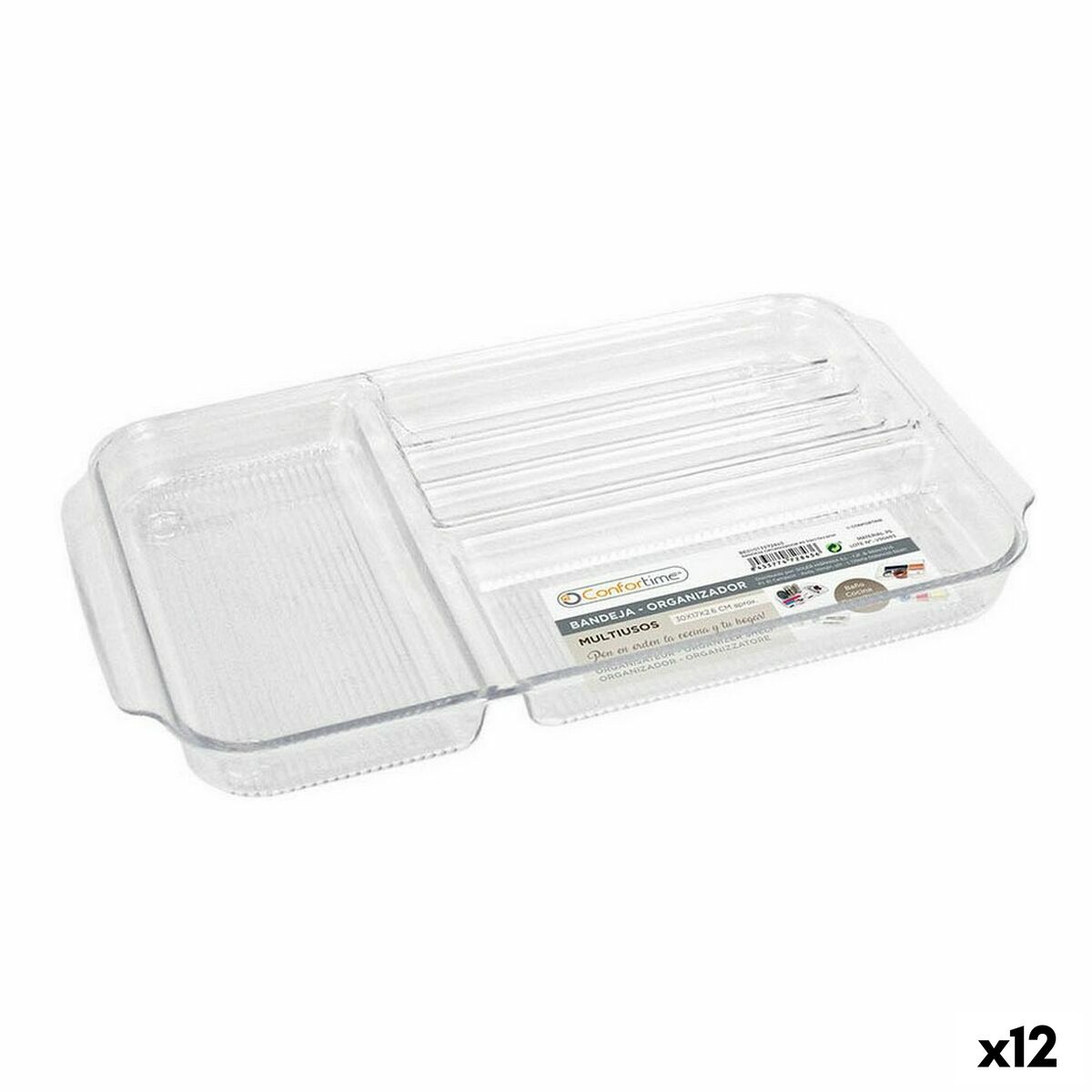 Tray Confortime polystyrene 30 x 17,7 x 2,6 cm (12 Units) (30 x 17 x 2,6 cm)