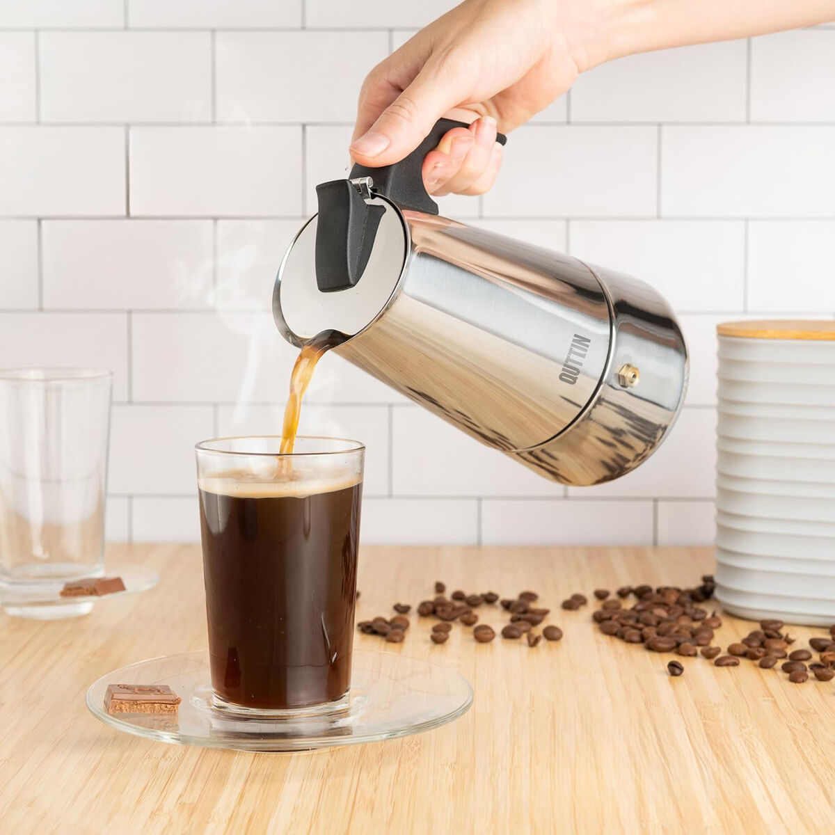 Italian Coffee Pot Quttin 4 Cups (6 Units)