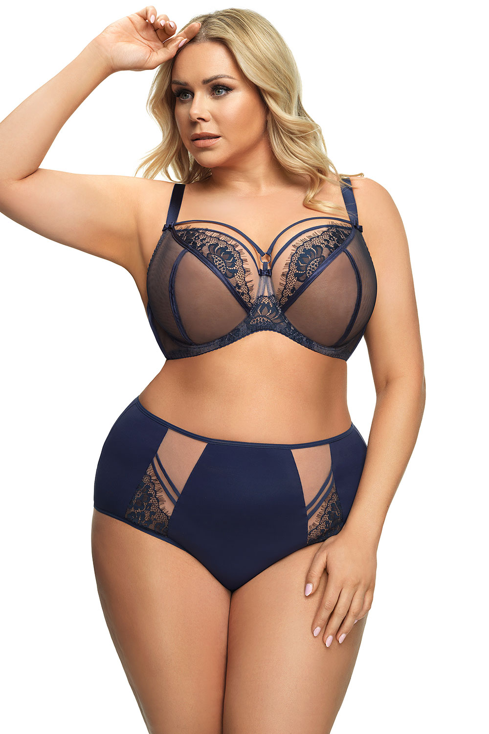 Biustonosz Soft Model Paradise K496 Navy - Gorsenia Lingerie Granatowy Damska
