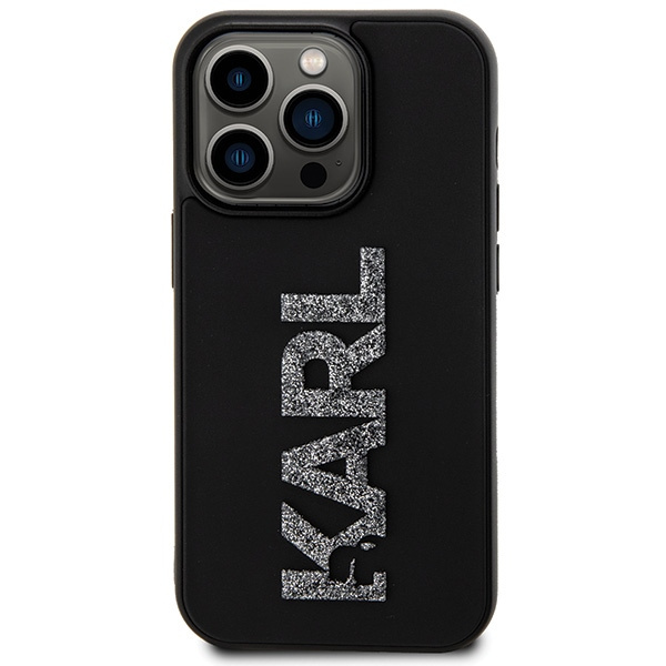 Karl Lagerfeld KLHCP15X3DMBKCK Apple iPhone 15 Pro Max hardcase 3D Rubber Glitter Logo black
