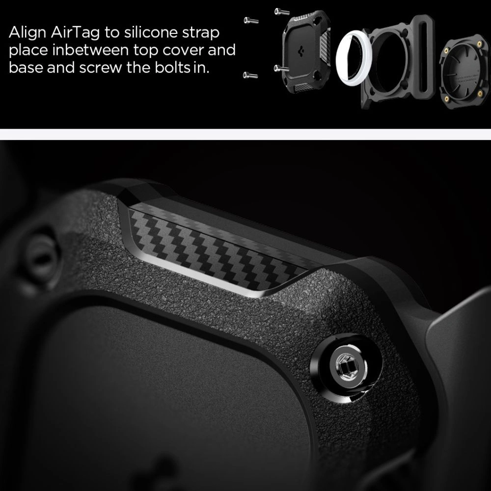 Etui Spigen Tough Armor do Apple AirTag 1 / 2 Pet Collar Black
