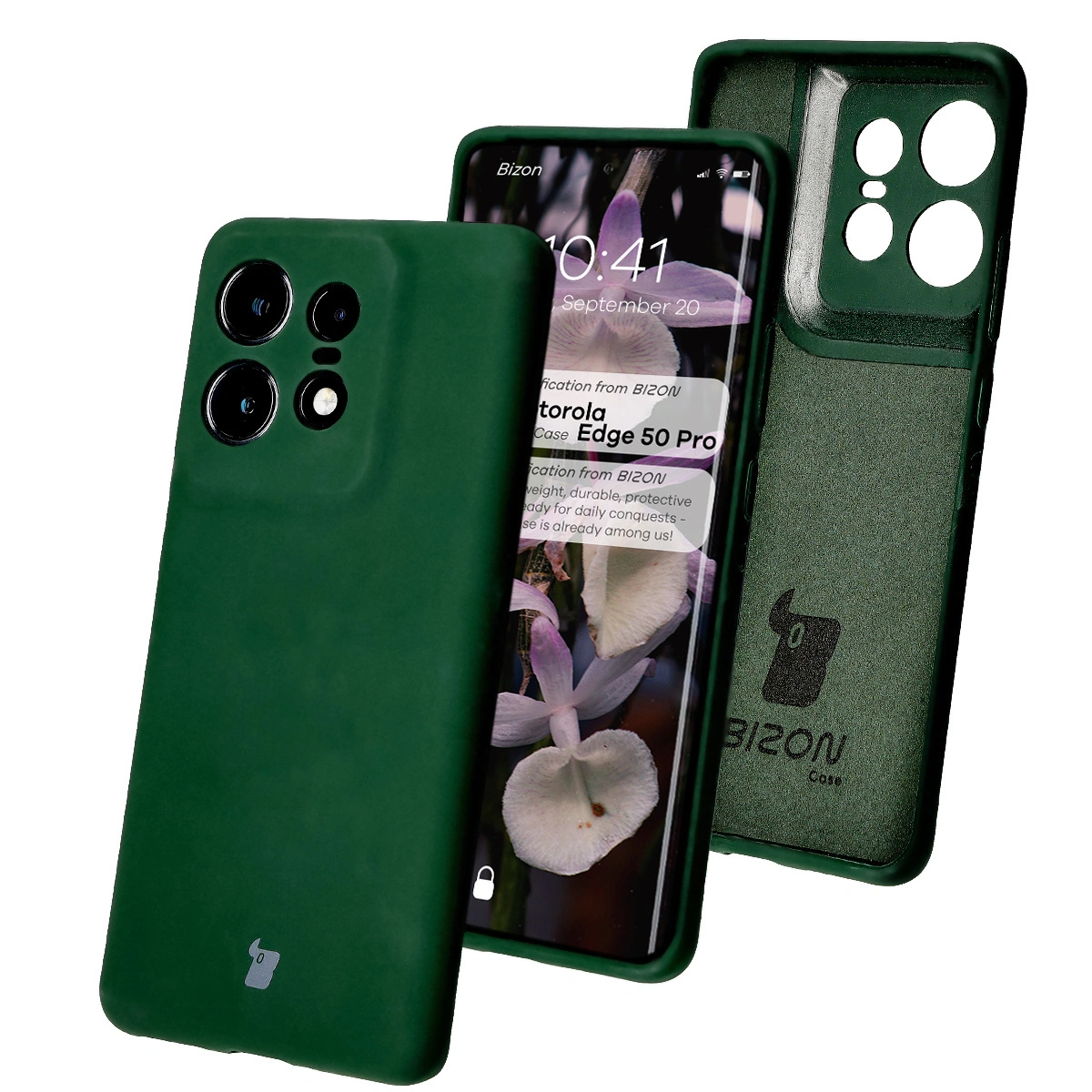 Bizon Soft Case Motorola Edge 50 Pro dark green