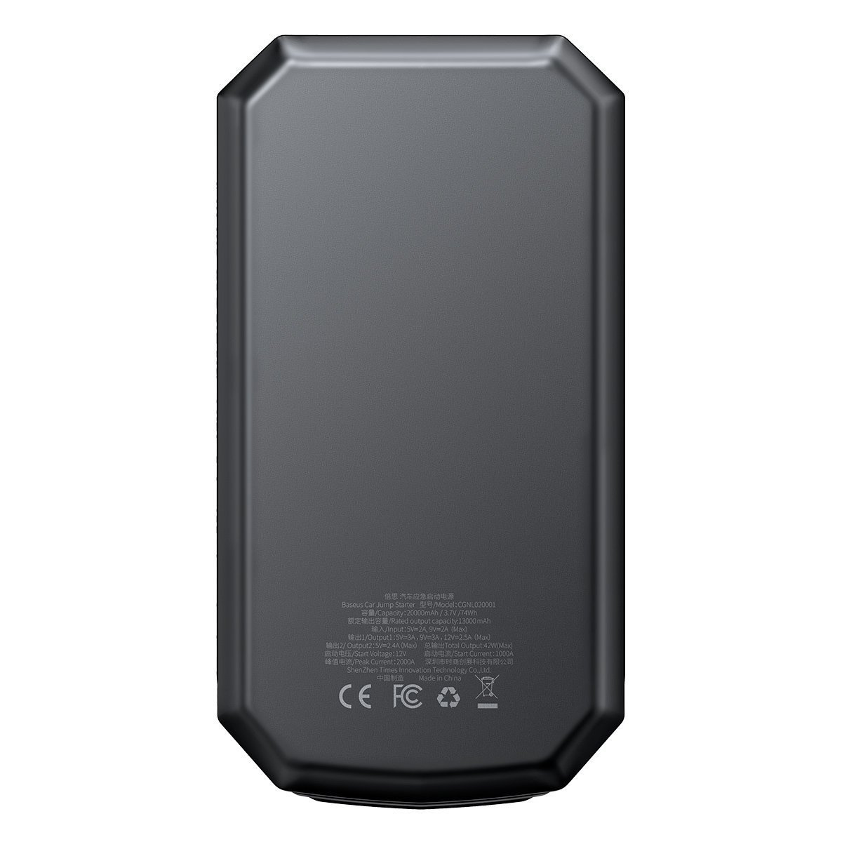 Baseus Super Energy Max Car Jump Starter, Powerbank 20000mAh, 2000A, USB (black)