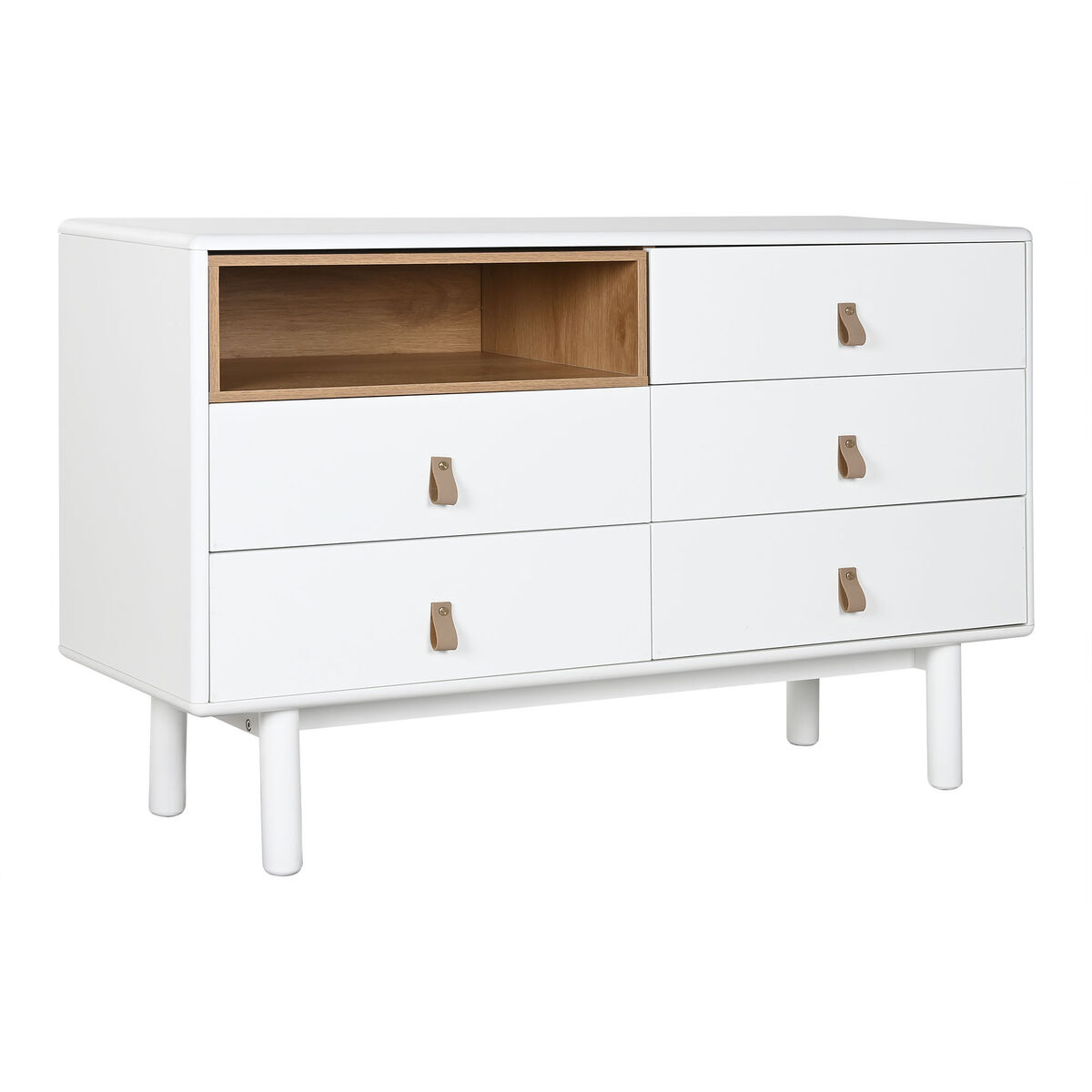 Chest of drawers Home ESPRIT White Natural polypropylene MDF Wood 120 x 40 x 75 cm