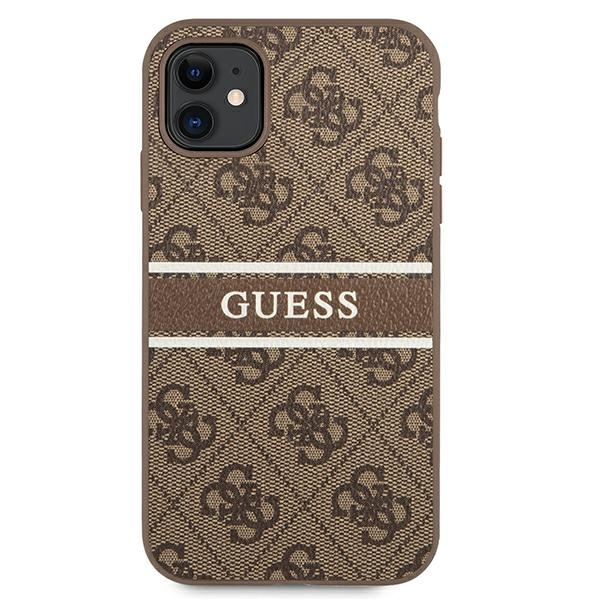 Guess GUHCN614GDBR Apple iPhone 11 brown hardcase 4G Stripe