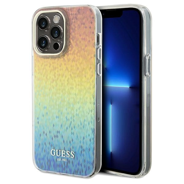 Guess GUHCP13XHDECMI Apple iPhone 13 Pro Max hardcase IML Faceted Mirror Disco Iridescent multicoloured
