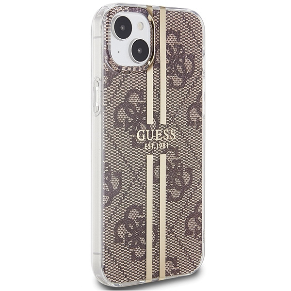 Guess GUHCP15MH4PSEGW Apple iPhone 15 Plus / 14 Plus hardcase IML 4G Gold Stripe brown