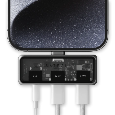 Adapter mobilny Satechi Mobile XR Hub with Audio, USB-C / USB-C PD 100W, USB-C DP 1.4 4K@60Hz, Jack 3.5mm szary