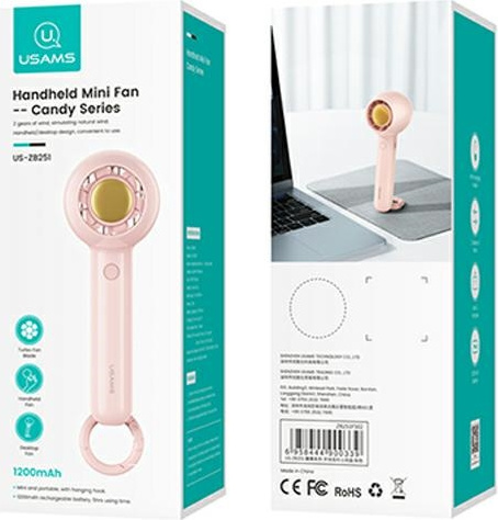 USAMS Hand Fan Mini 1200mAh Candy Series pink ZB251FS02 (US-ZB251)