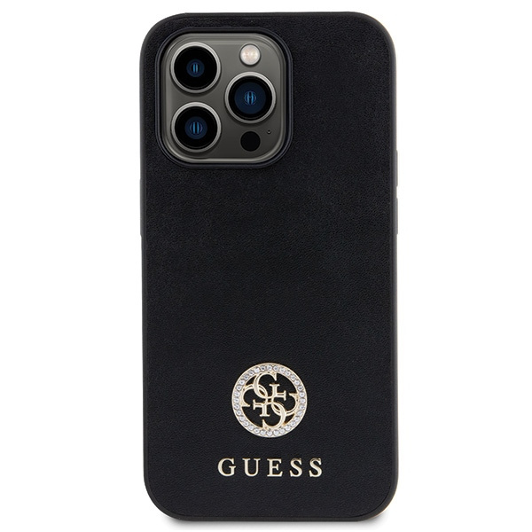 Guess GUHCP13LPS4DGPK Apple iPhone 13 Pro hardcase Strass Metal Logo black