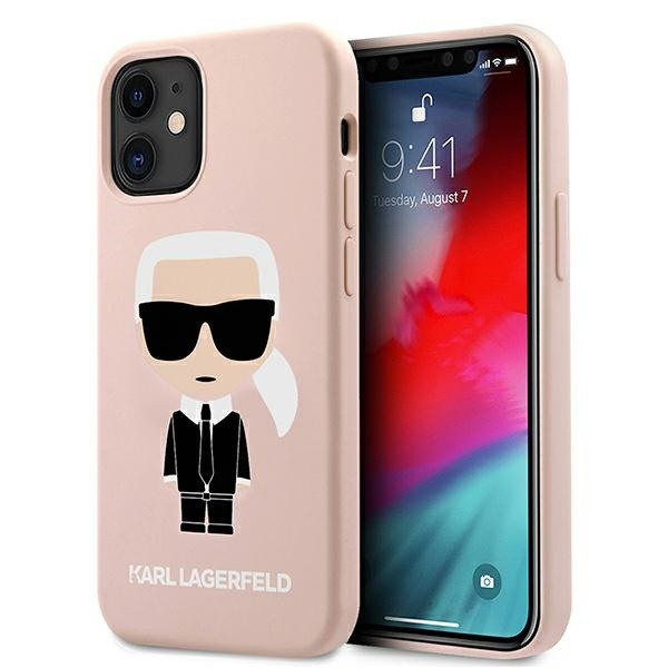 Karl Lagerfeld KLHCP12SSLFKPI Apple iPhone 12 mini hardcase light pink Silicone Iconic