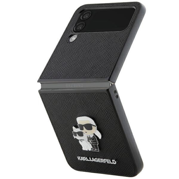 Karl Lagerfeld KLHCZF4SAKCNPK Samsung Galaxy Z Flip4 hardcase Saffiano Karl&Choupette Pin black