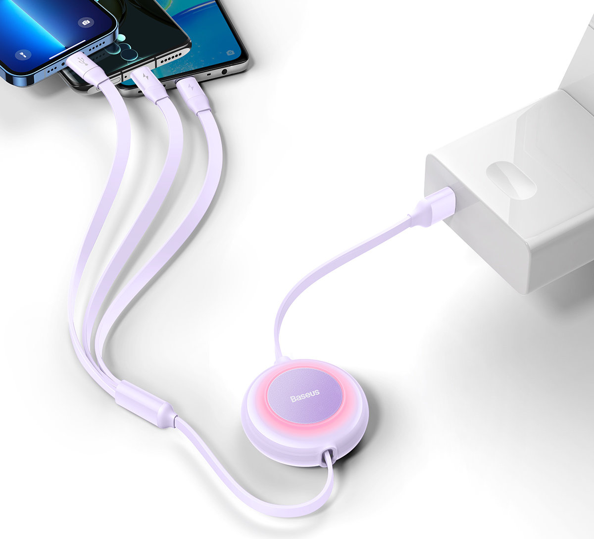 Baseus Bright Mirror 2 3in1 USB-A - microUSB + Lightning + USB-C 3.5A 1.1m purple