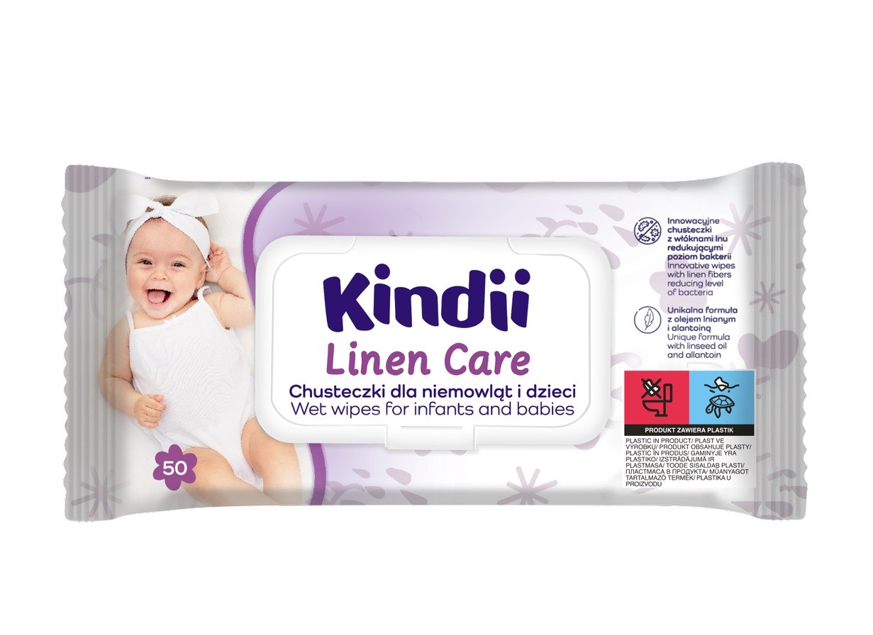 KINDII Chusteczki dla niemowląt i dzieci Linen Care 1op.-50szt