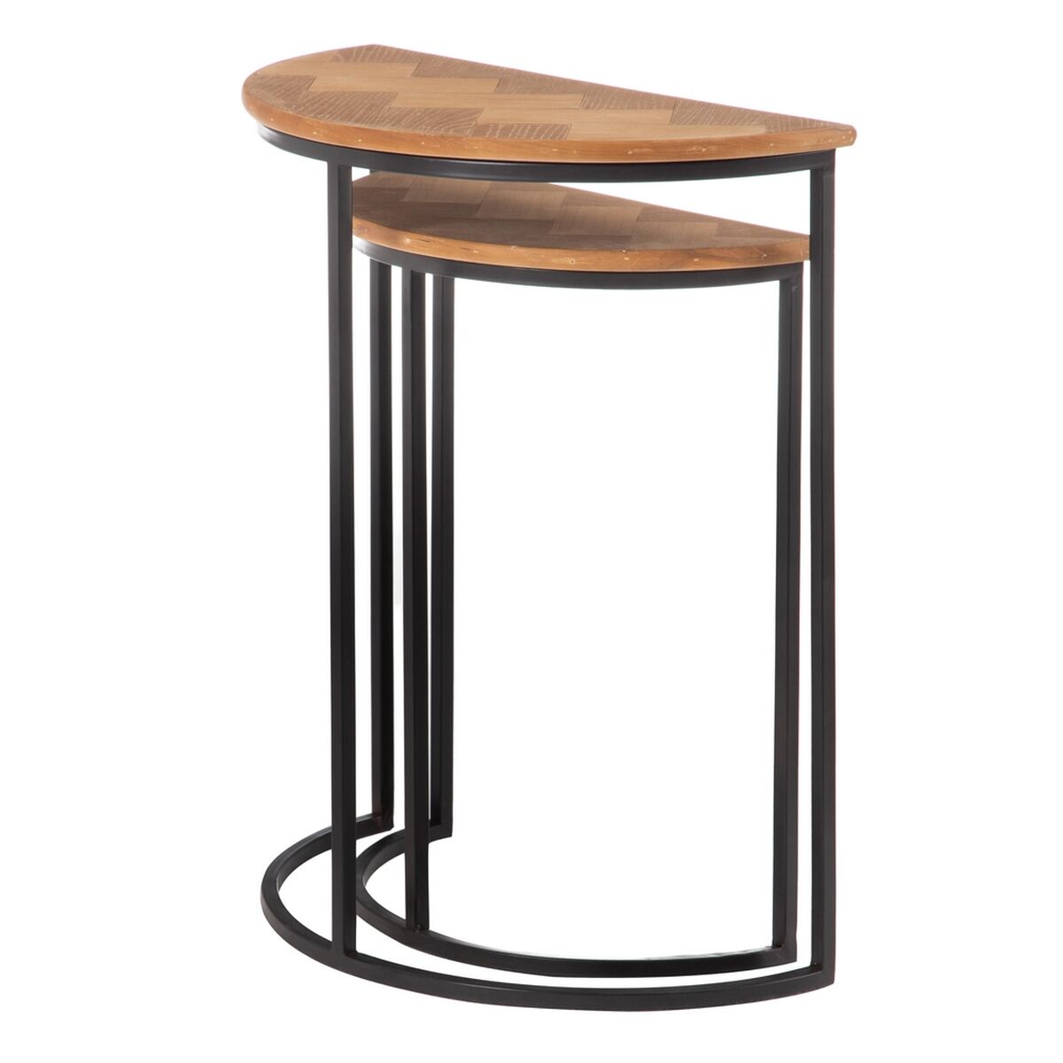 Side table 62,5 x 62,5 x 73 cm Black Metal Brown DMF (2 Units)