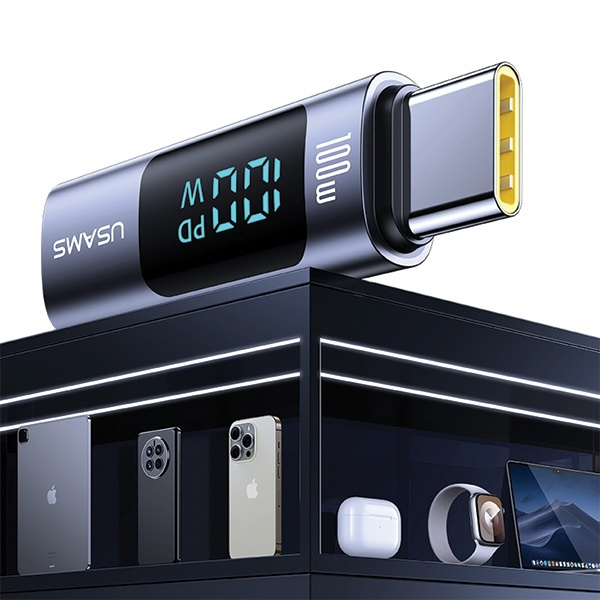 Adapter USAMS US-SJ682 AU18 USB-C / USB-C Digital Display 100W steel/aluminium