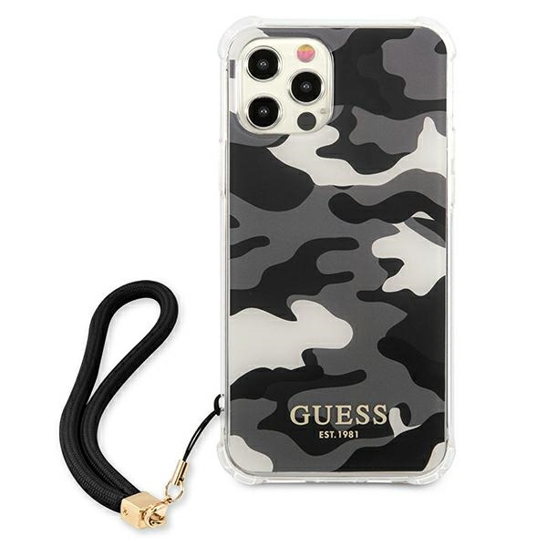 Guess GUHCP12MKSARBK Apple iPhone 12/12 Pro black hardcase Camo Collection