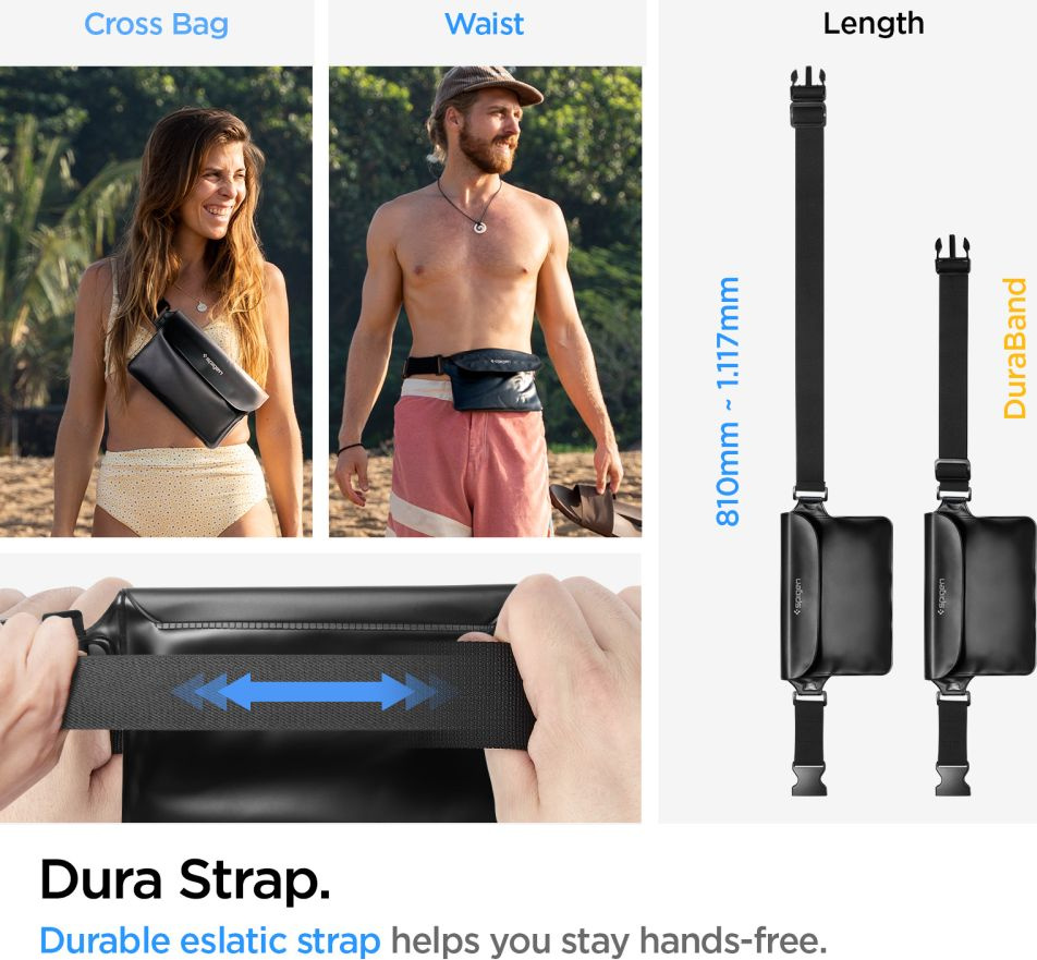 Spigen A621 Universal Waterproof Case & Waist Bag Black