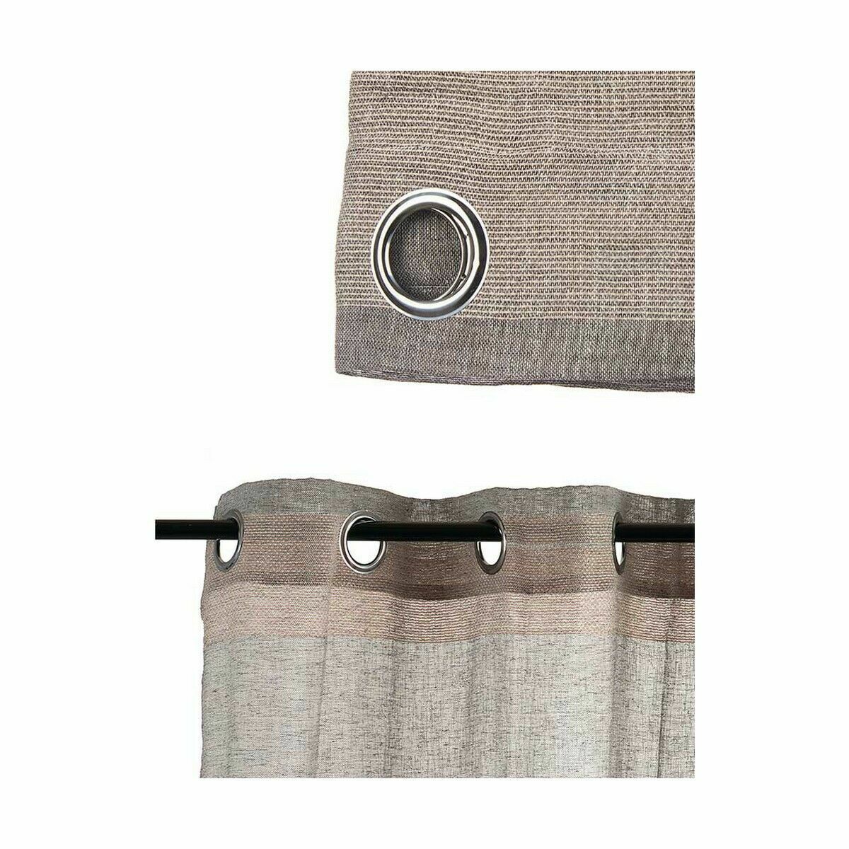 Curtain Beige Grey 140 x 0,1 x 260 cm (6 Units)